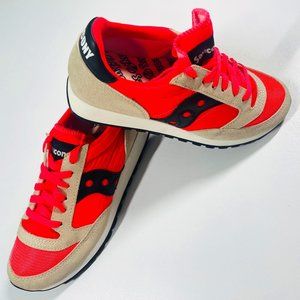 Saucony watermelon tan sneakers